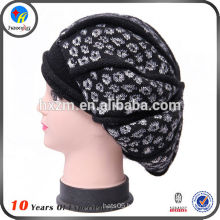 Acrylic warm knitted winter hat for women